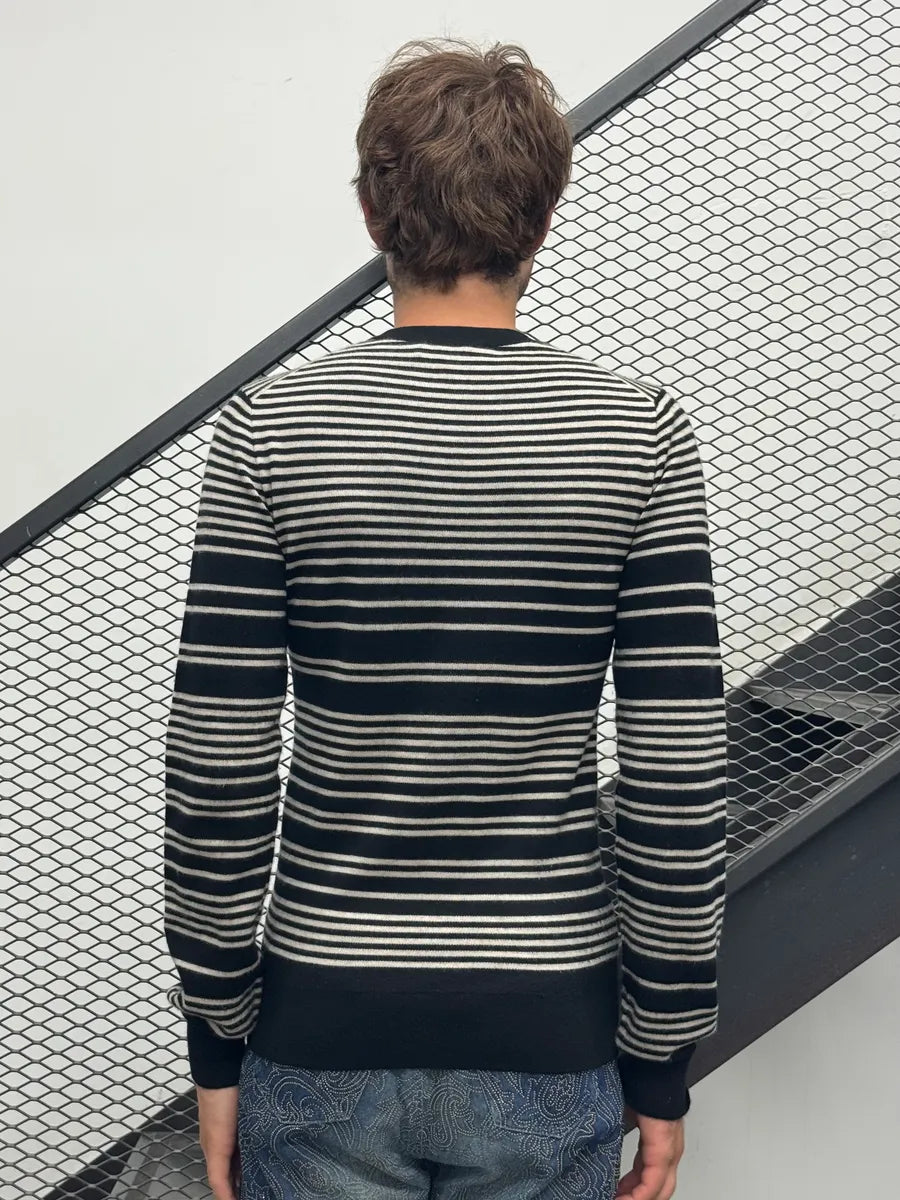 AW2016 Dolce & Gabbana Far West Gun Stripes Black & White Sweater NSdQbMa 3