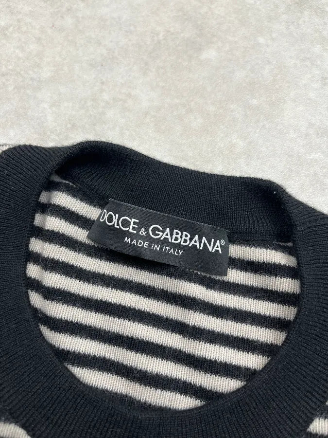 AW2016 Dolce & Gabbana Far West Gun Stripes Black & White Sweater NSdQbMa 9