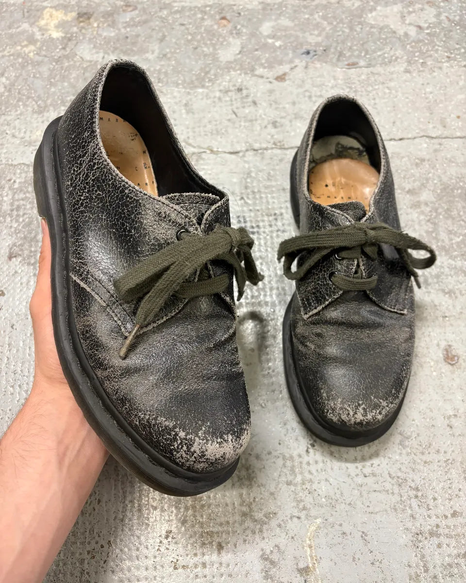 AW2016 Dr Martens Marni Black Eroded Leather Shoes zVfWyJK 0