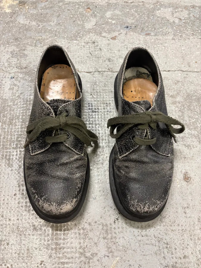 AW2016 Dr Martens Marni Black Eroded Leather Shoes zVfWyJK 1