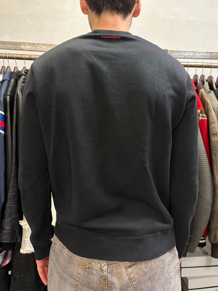 AW2016 Dsquared2 Asian Bird Black Sweater LMxKQKV 2