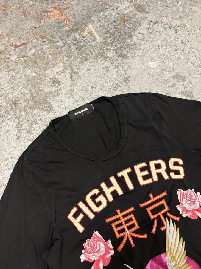 AW2016 DSquared2 Asian Fighters Black T-Shirt ZOUPncY 4