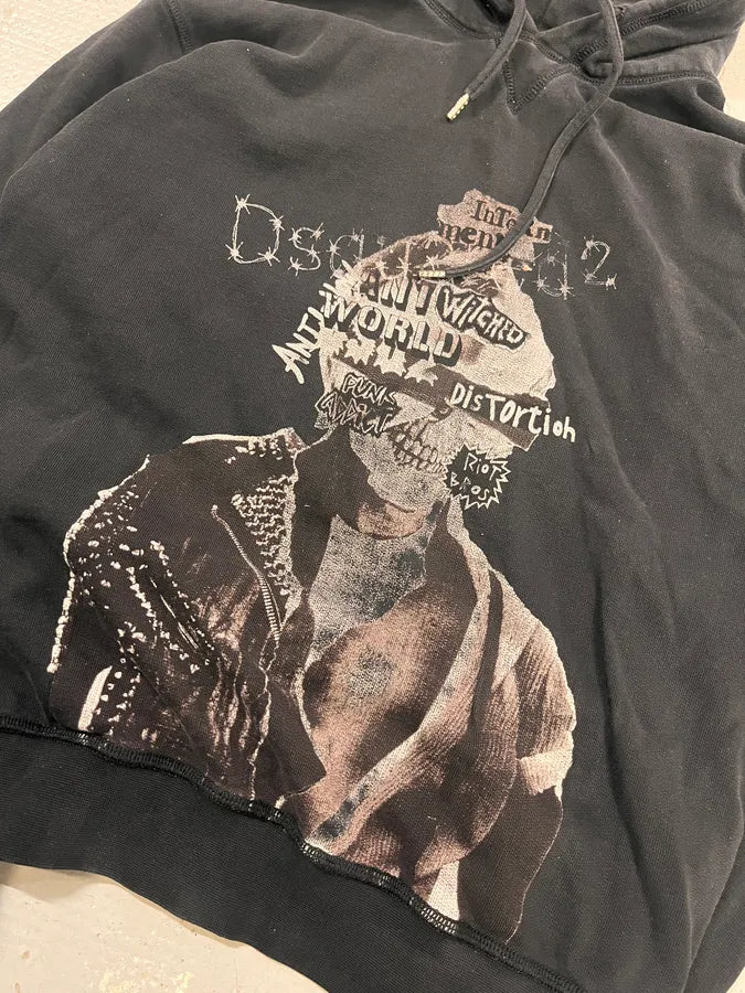 AW2016 Dsquared2 Black Rock Skeleton Hoodie UcQGBwv 5