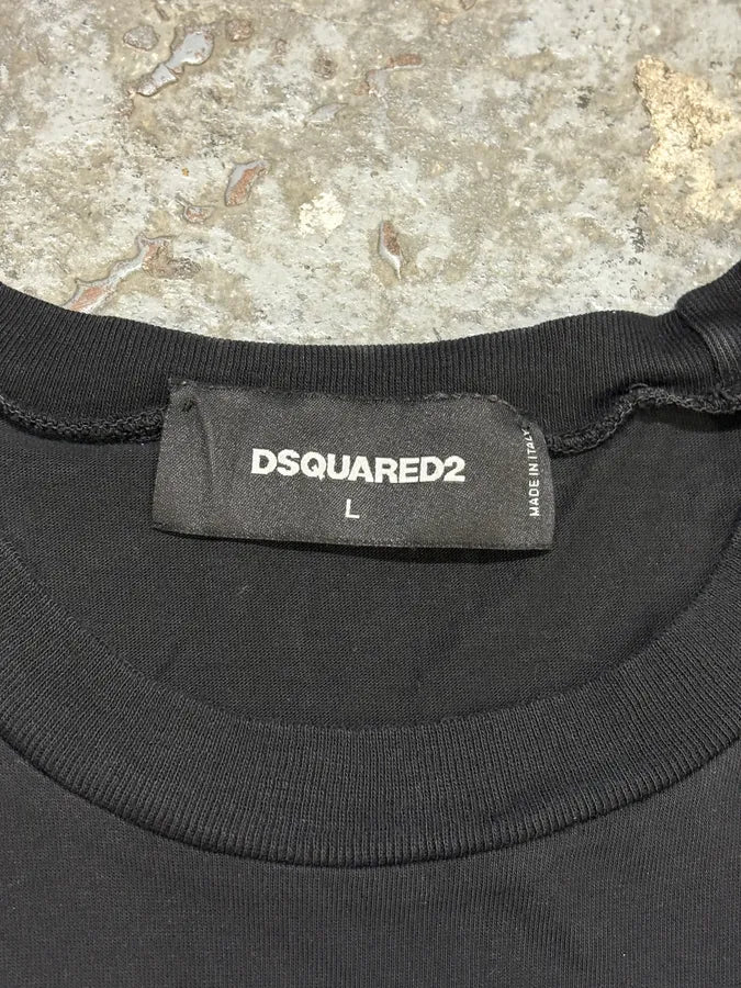 AW2016 Dsquared2 Skeleton Pink Love Black T-Shirt bOVUPxs 6