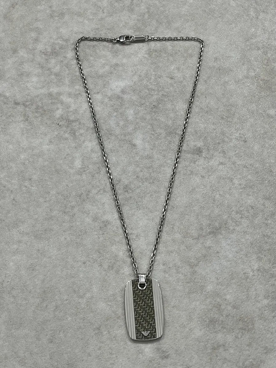 AW2016 Emporio Armani Grey  Dog Tag Necklace RSqsijt 3