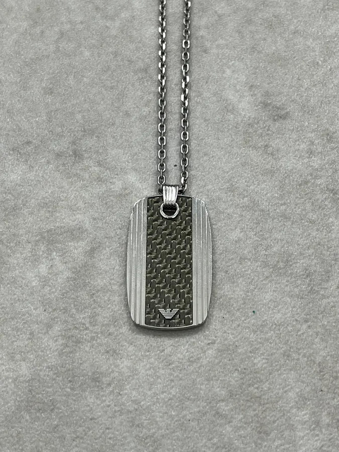 AW2016 Emporio Armani Grey  Dog Tag Necklace RSqsijt 2