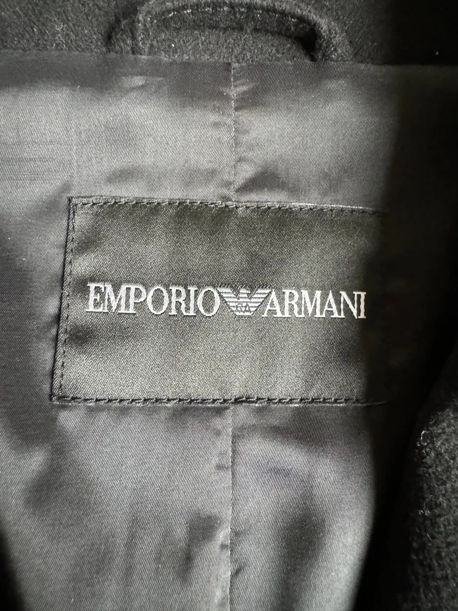 AW2016 Emporio Armani Lamb Pony Hair Black Hybrid Blazer Jacket GmkqVDG 9