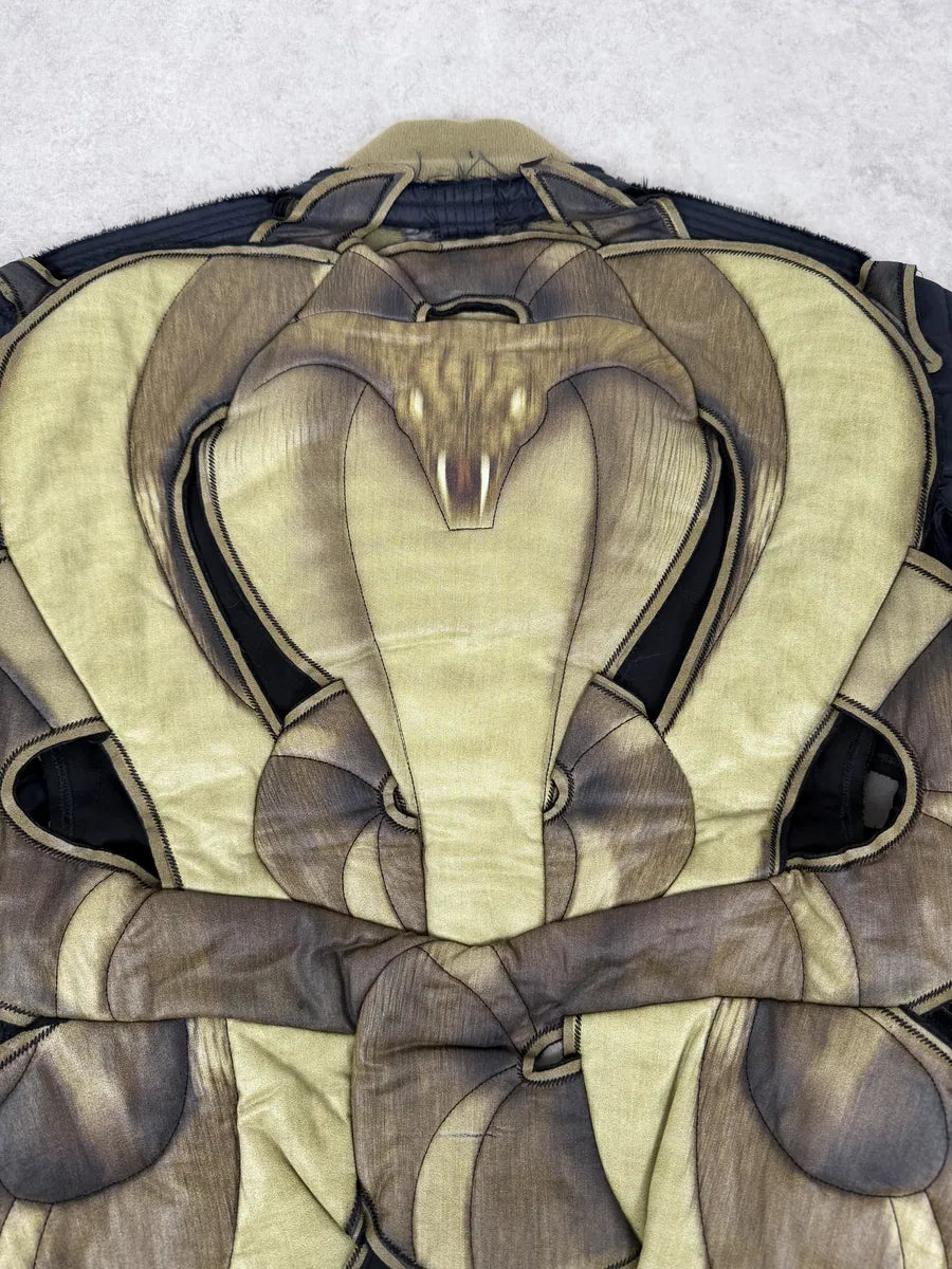 AW2016 Givenchy 1 of 1 Sample Black Green Cobra Cut Out Bomber Jacket FLxUAJV 5