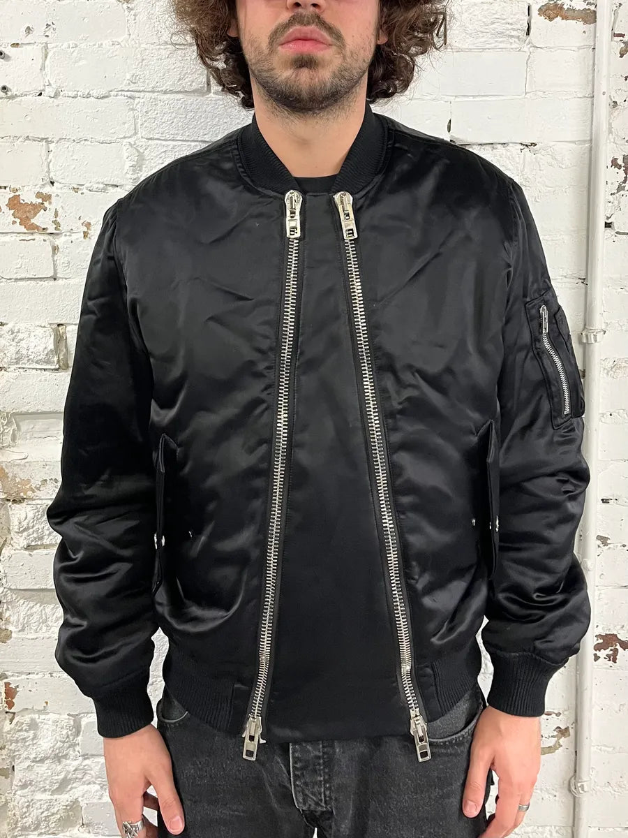 AW2016 Givenchy Black Asymmetrical 2 Zips Bomber Jacket XPFpENA 2