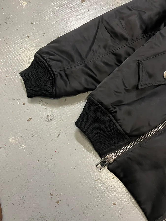 AW2016 Givenchy Black Asymmetrical 2 Zips Bomber Jacket XPFpENA 5