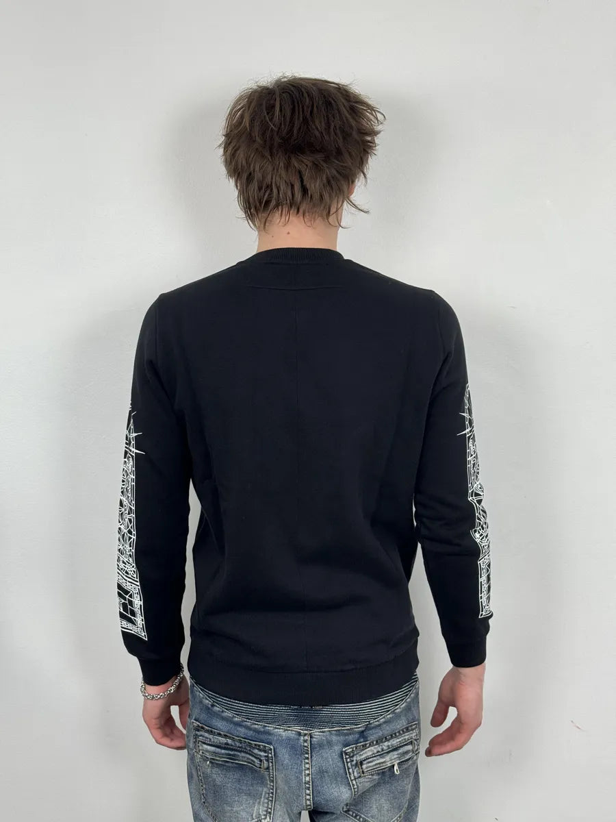 AW2016 Givenchy Black Barbed Wire Jesus Print Sweatshirt chahgvO 1