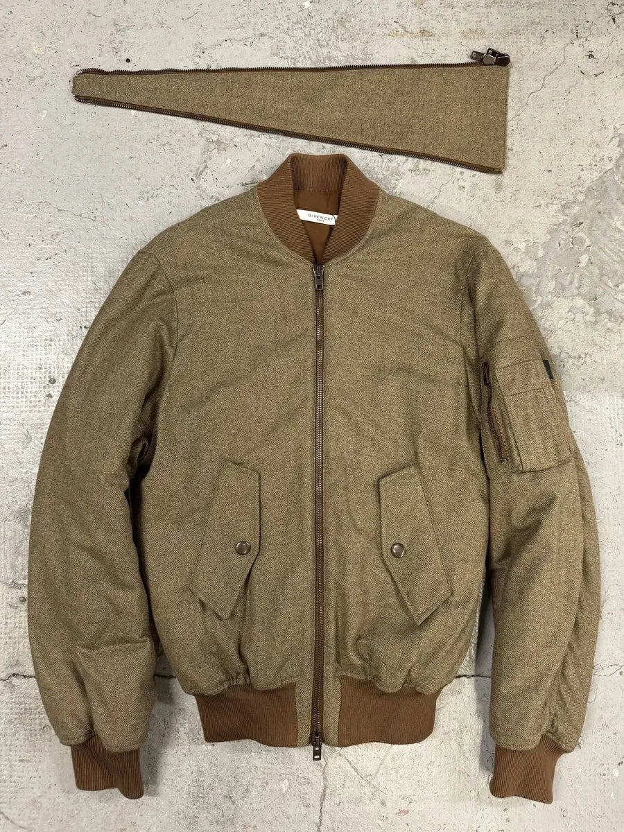 AW2016 Givenchy Podium Camel Asymmetrical Zips Bomber Jacket EIhRzNx 2