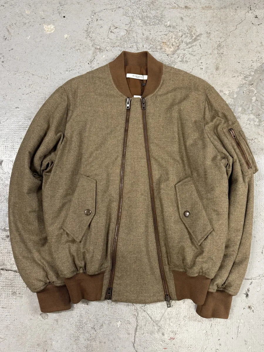 AW2016 Givenchy Podium Camel Asymmetrical Zips Bomber Jacket EIhRzNx 0