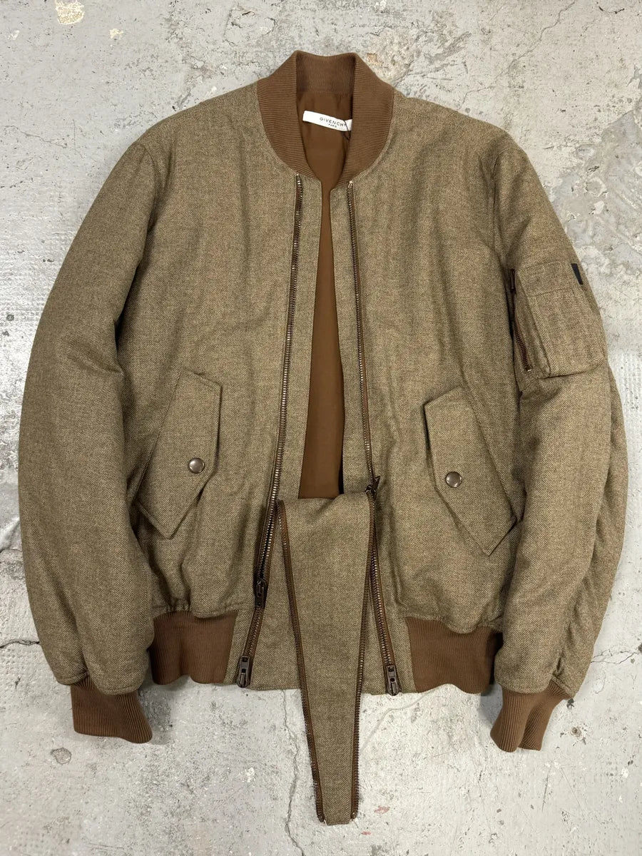 AW2016 Givenchy Podium Camel Asymmetrical Zips Bomber Jacket EIhRzNx 9