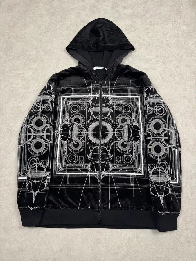 AW2016 Givenchy Sample Black Abstract Zip-up Hoodie baalzOz 0