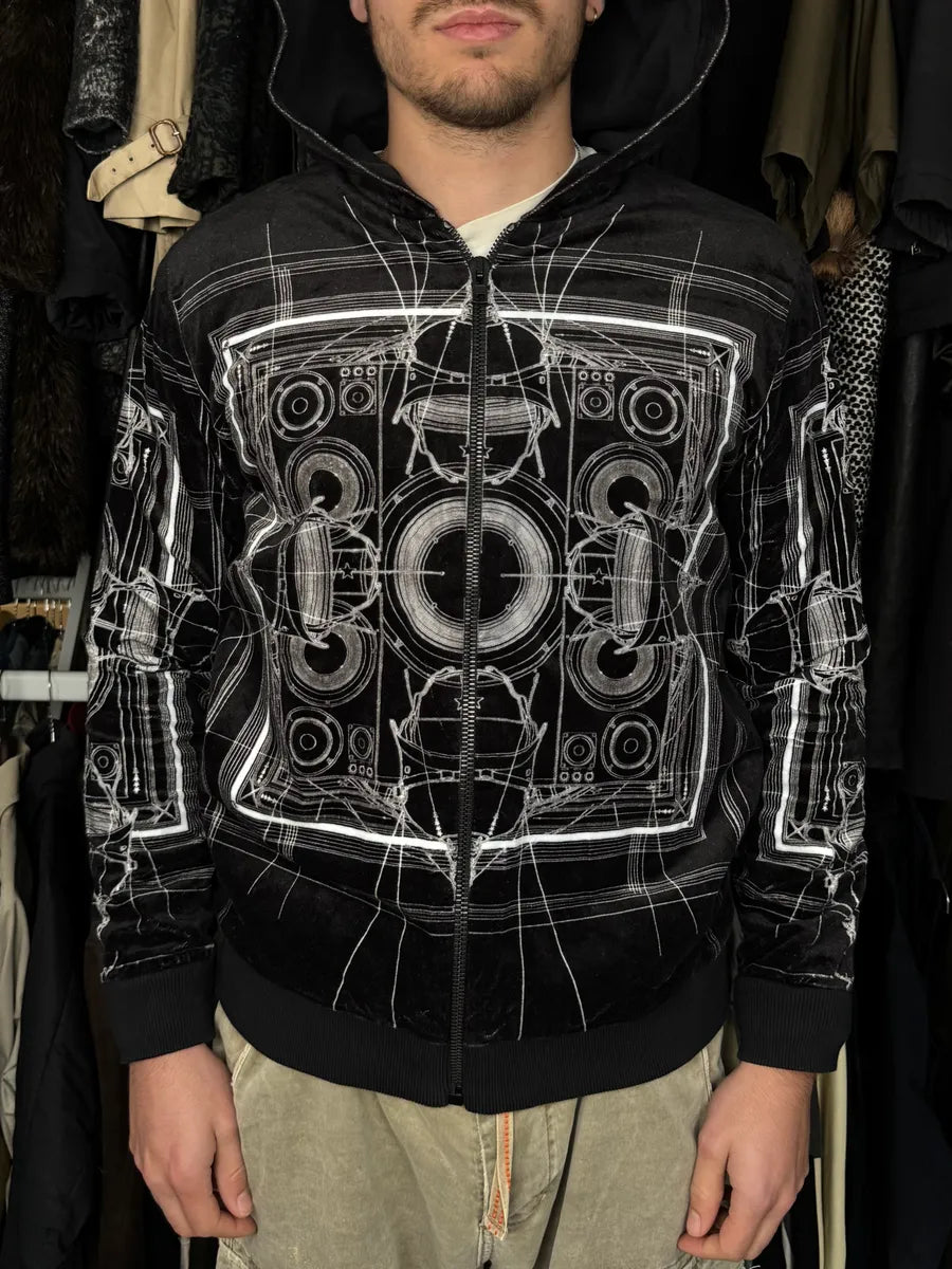 AW2016 Givenchy Sample Black Abstract Zip-up Hoodie baalzOz 1