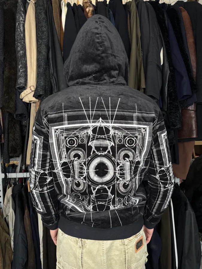 AW2016 Givenchy Sample Black Abstract Zip-up Hoodie baalzOz 2