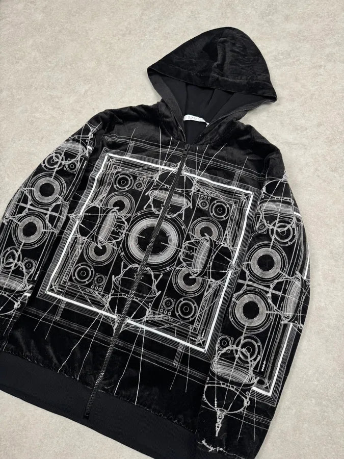 AW2016 Givenchy Sample Black Abstract Zip-up Hoodie baalzOz 3