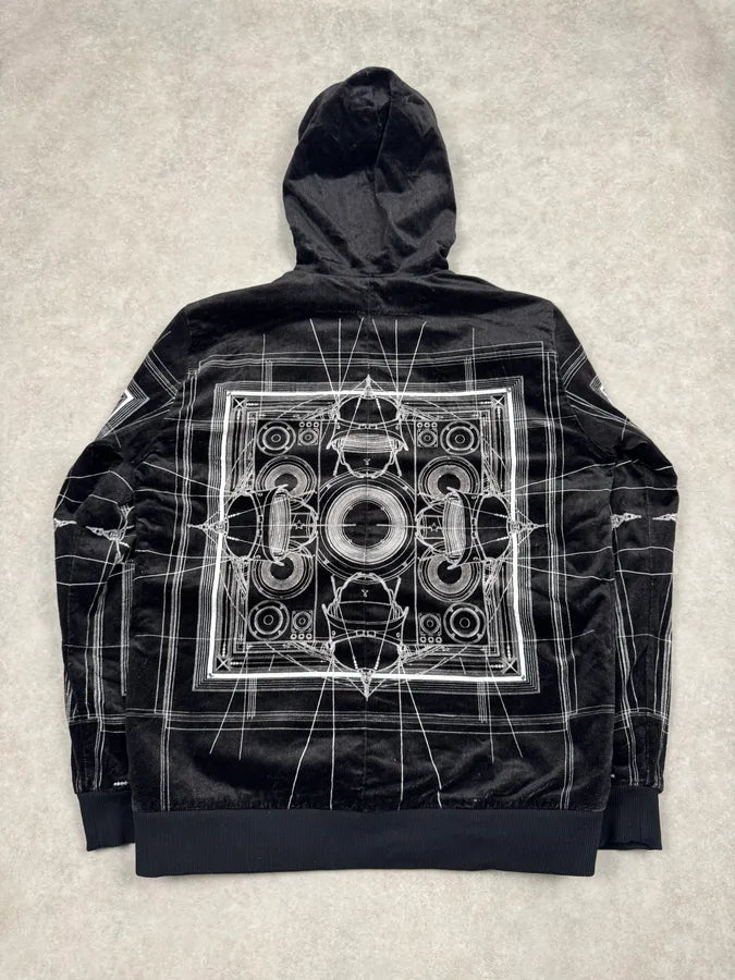 AW2016 Givenchy Sample Black Abstract Zip-up Hoodie baalzOz 4