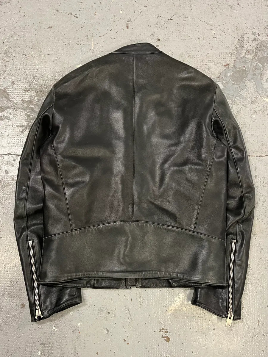 AW2016 Maison Margiela 5-Zip Biker Black Leather Jacket gzcujZQ 6