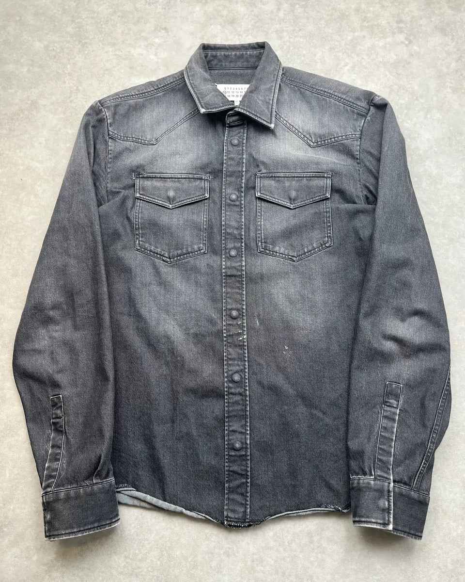 AW2016 Maison Margiela Grey Signature Denim Shirt DmOcuCb 0