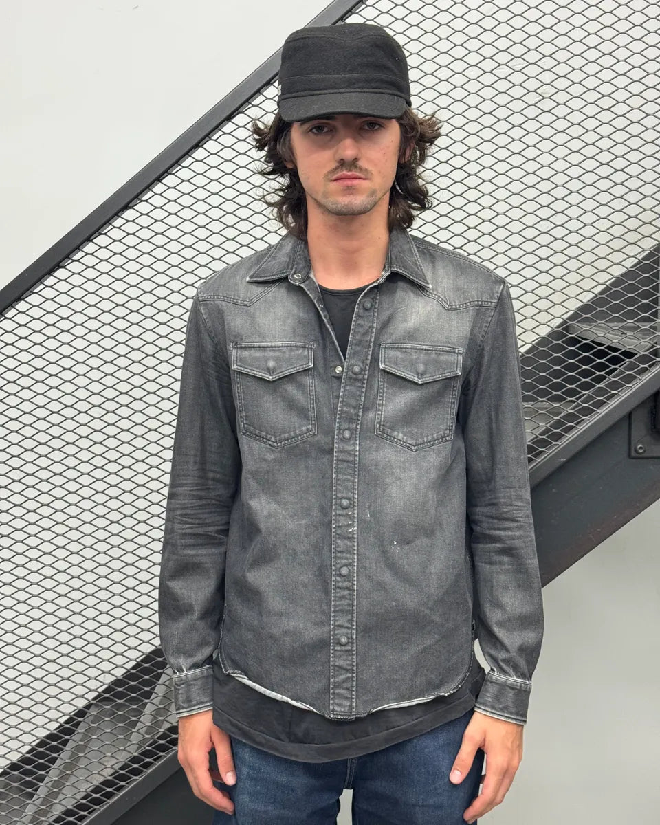 AW2016 Maison Margiela Grey Signature Denim Shirt DmOcuCb 1