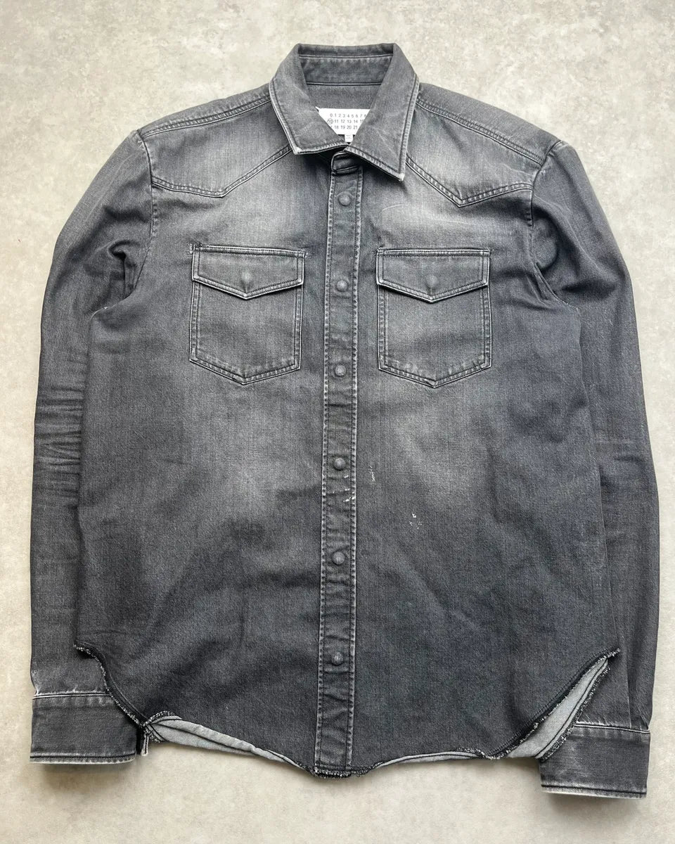 AW2016 Maison Margiela Grey Signature Denim Shirt DmOcuCb 4