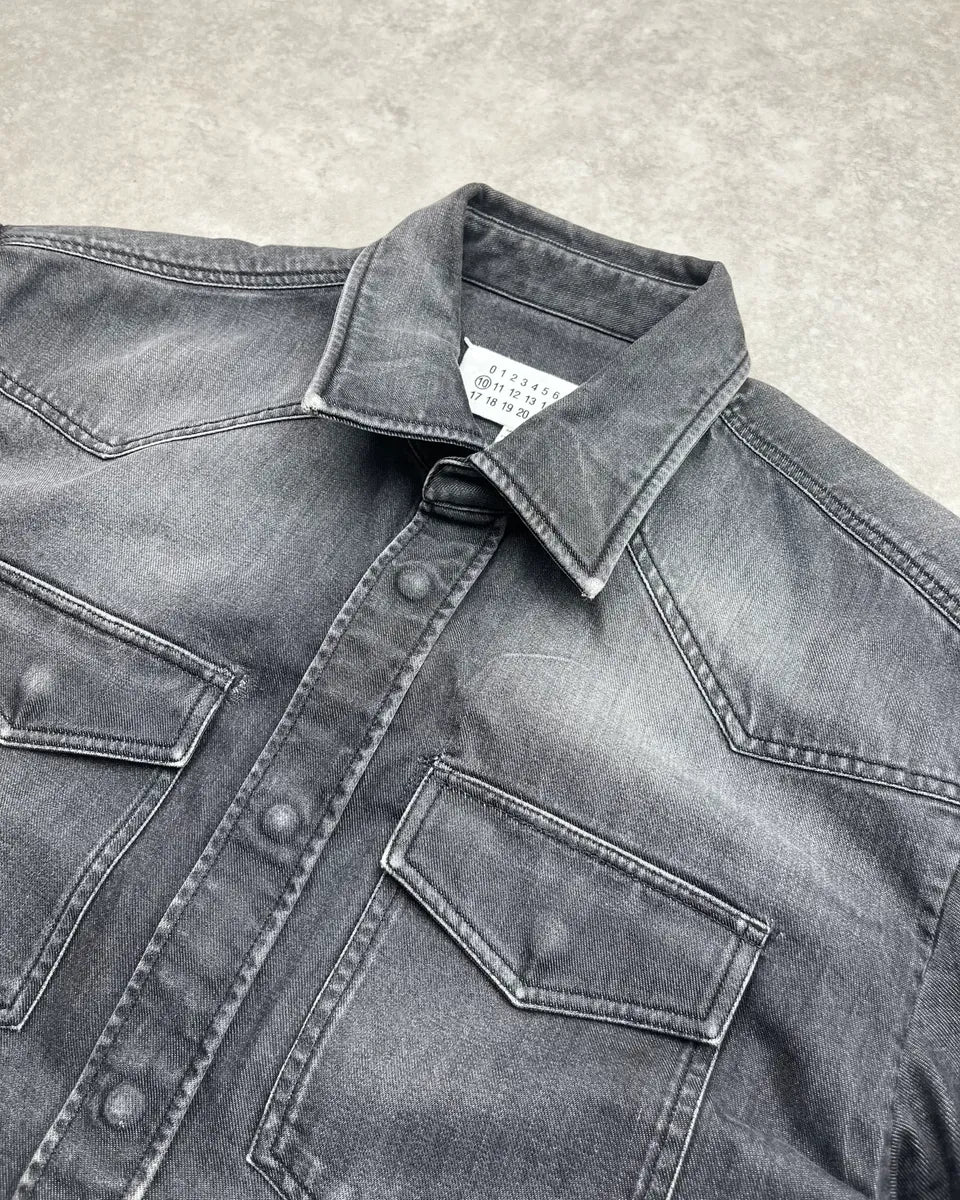 AW2016 Maison Margiela Grey Signature Denim Shirt DmOcuCb 5