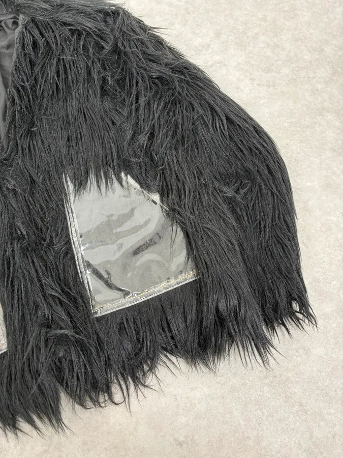 AW2016 Maison Margiela MM6 Black Faux Fur Jacket arXLeRi 5