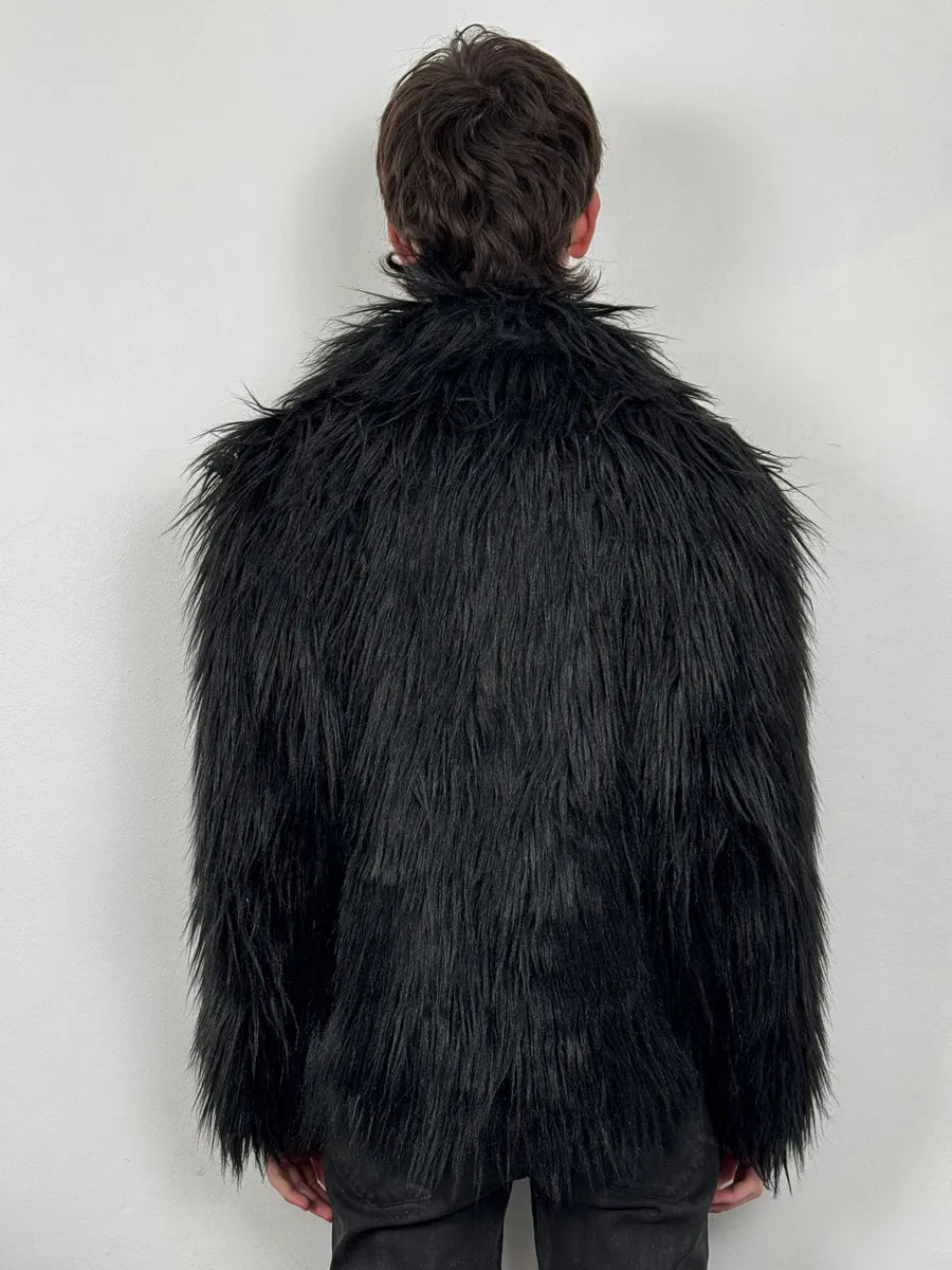 AW2016 Maison Margiela MM6 Black Faux Fur Jacket arXLeRi 2