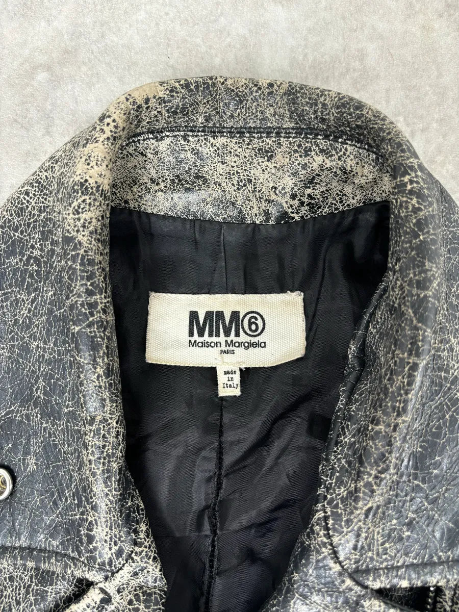 AW2016 Margiela MM6 crack-effect leather biker jacket. FVctnfx 7