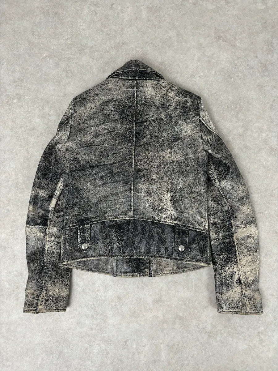 AW2016 Margiela MM6 crack-effect leather biker jacket. FVctnfx 4