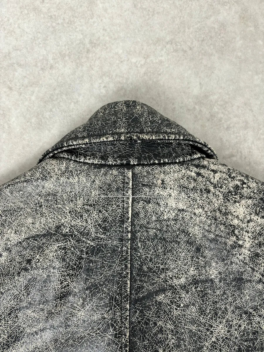 AW2016 Margiela MM6 crack-effect leather biker jacket. FVctnfx 5