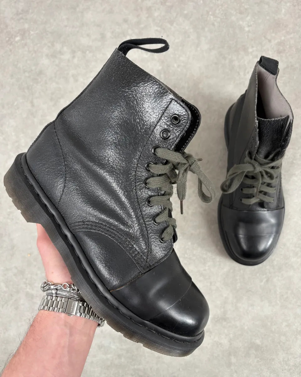 AW2016 Marni Dr. Martens Black Leather Combat Boots rRJqpow 0