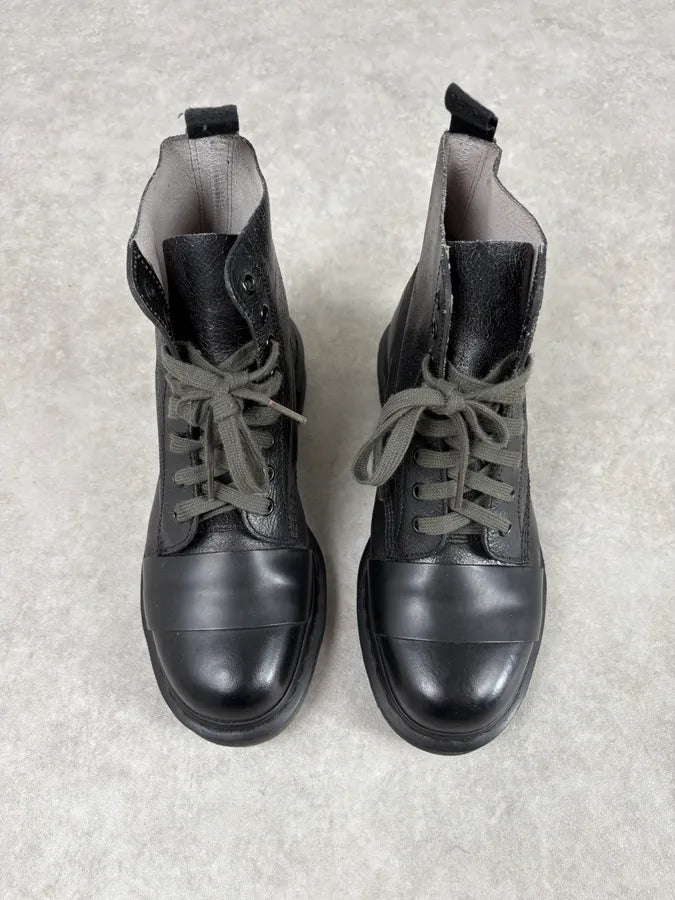 AW2016 Marni Dr. Martens Black Leather Combat Boots rRJqpow 1