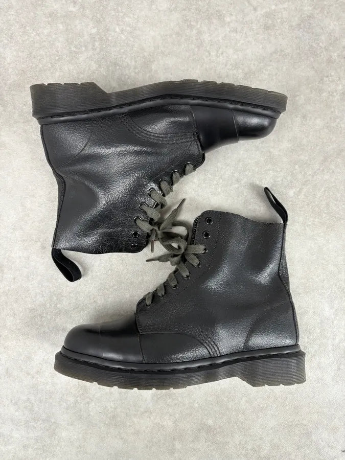 AW2016 Marni Dr. Martens Black Leather Combat Boots rRJqpow 3
