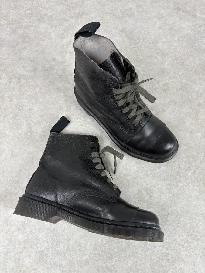 AW2016 Marni Dr. Martens Black Leather Combat Boots rRJqpow 4