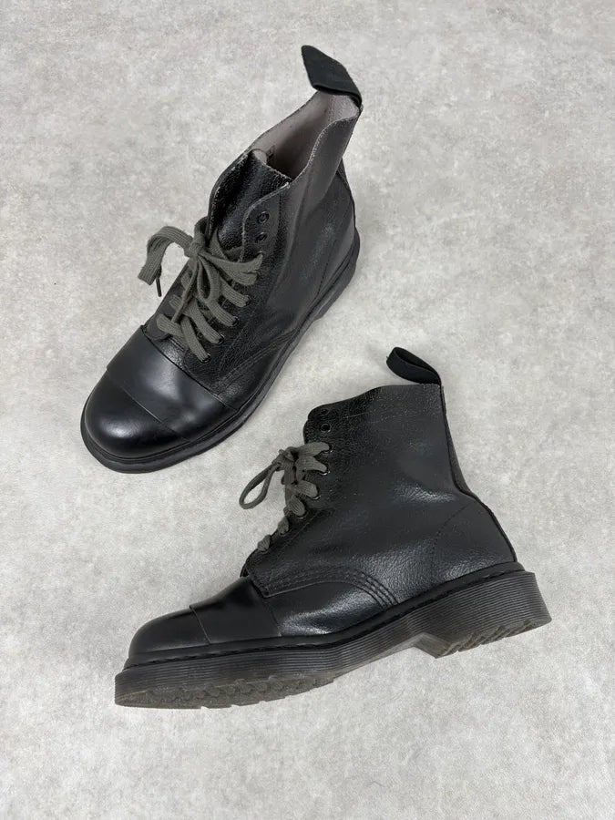 AW2016 Marni Dr. Martens Black Leather Combat Boots rRJqpow 5