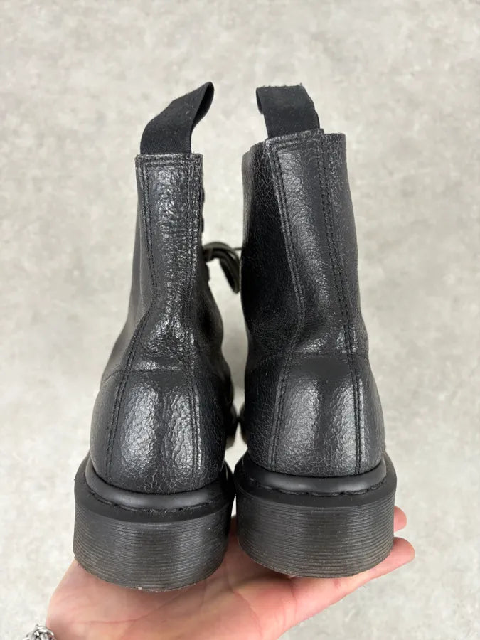 AW2016 Marni Dr. Martens Black Leather Combat Boots rRJqpow 6