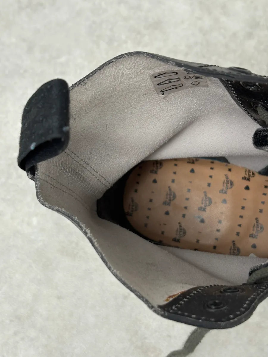 AW2016 Marni Dr. Martens Black Leather Combat Boots rRJqpow 8