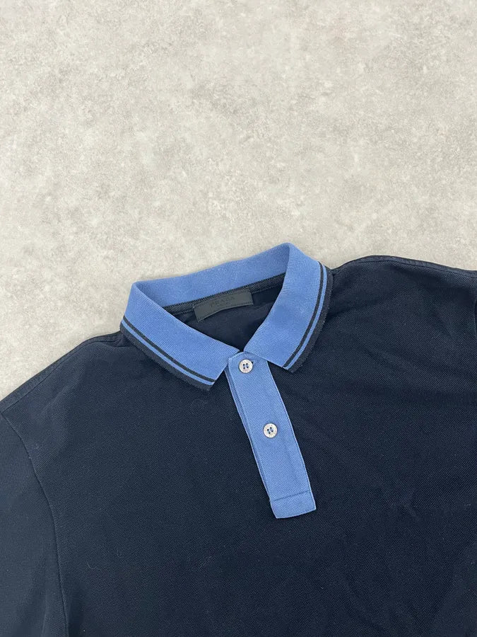 AW2016 Prada Black & Blue Linea Rossa Polo Shirt Dexngsr 4
