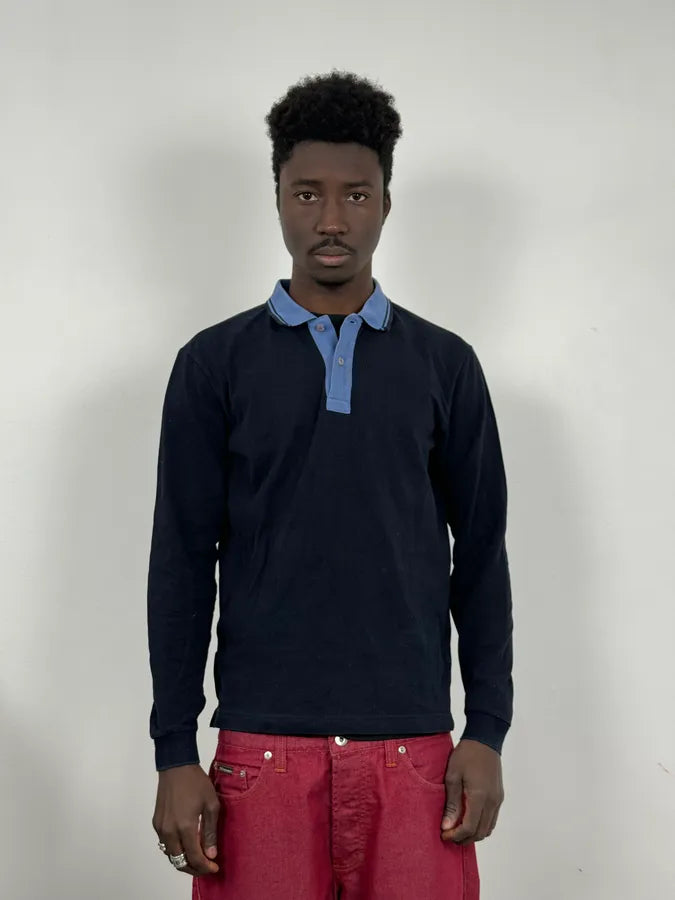 AW2016 Prada Black & Blue Linea Rossa Polo Shirt Dexngsr 1