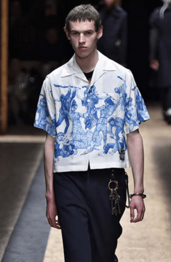 AW2016 Prada Christophe Chemin The Important Ones/Banquet Of Thieves White & Blue Shirt HPvCHqt 1
