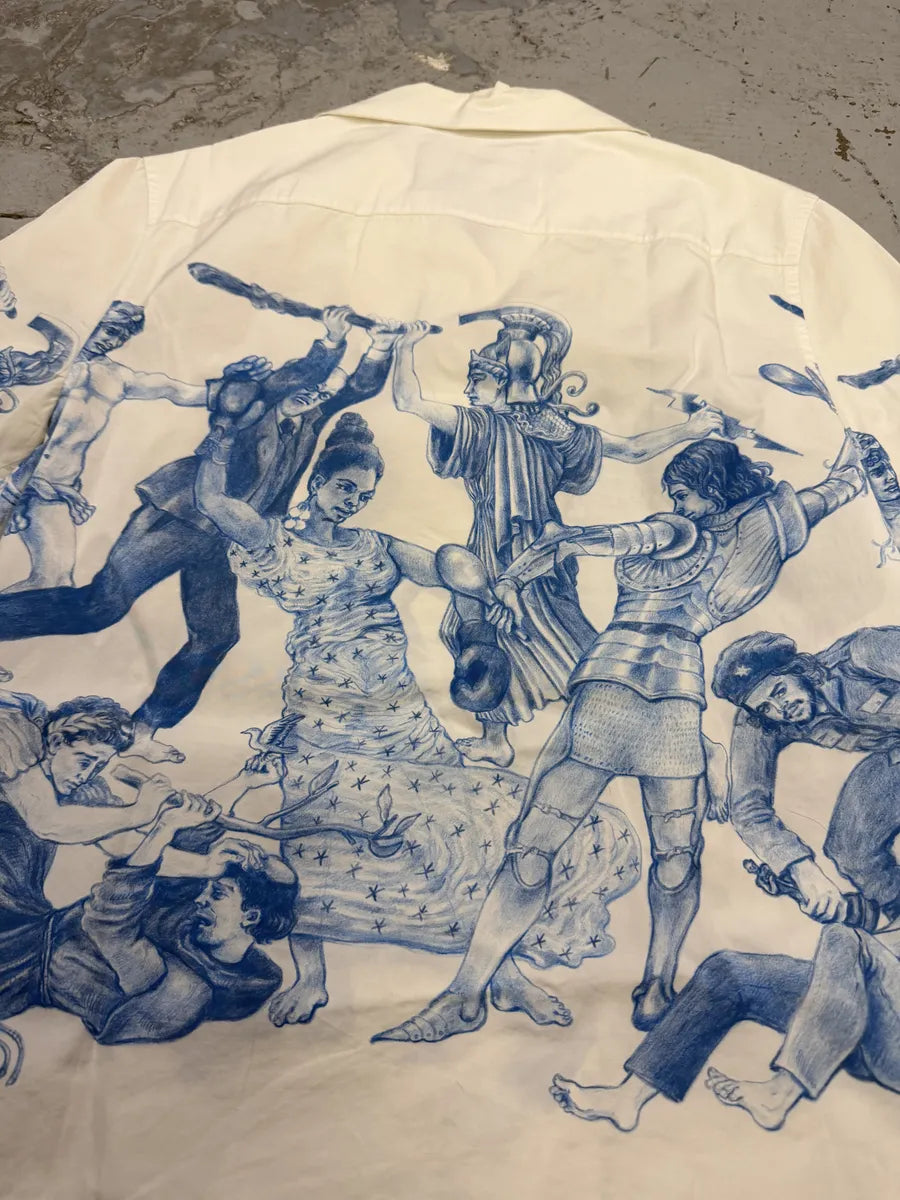 AW2016 Prada Christophe Chemin The Important Ones/Banquet Of Thieves White & Blue Shirt HPvCHqt 11