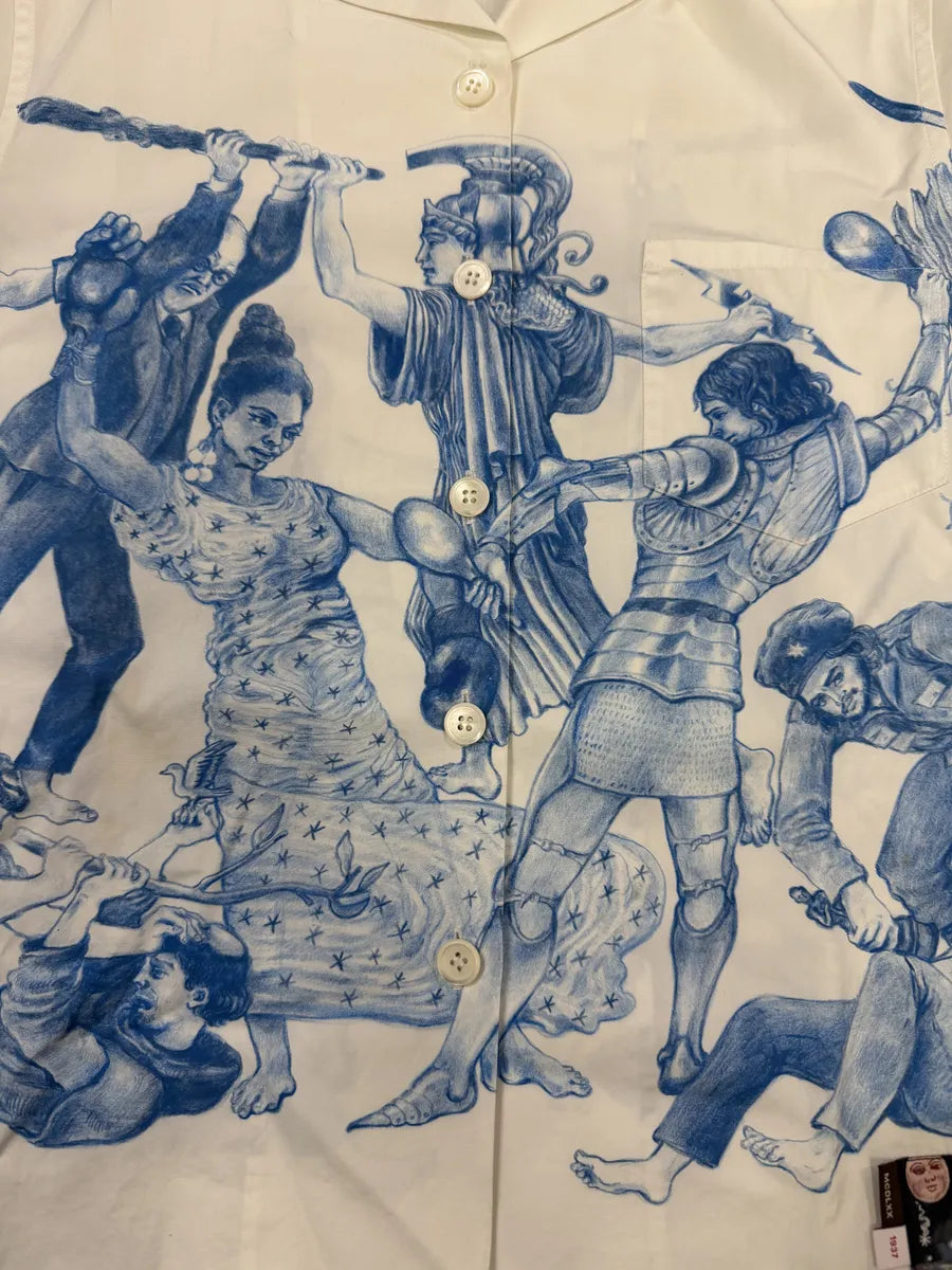 AW2016 Prada Christophe Chemin The Important Ones/Banquet Of Thieves White & Blue Shirt HPvCHqt 8