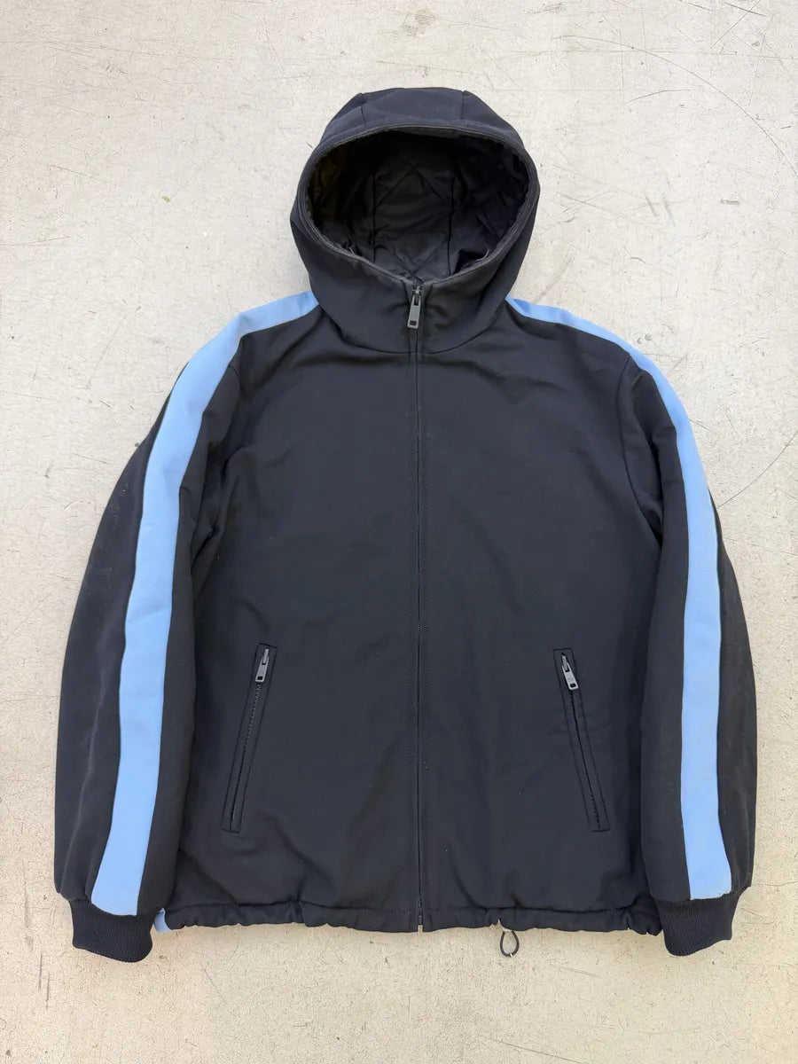 AW2016 Prada Navy Lined Hooded Sport Jacket vodLPCs 0
