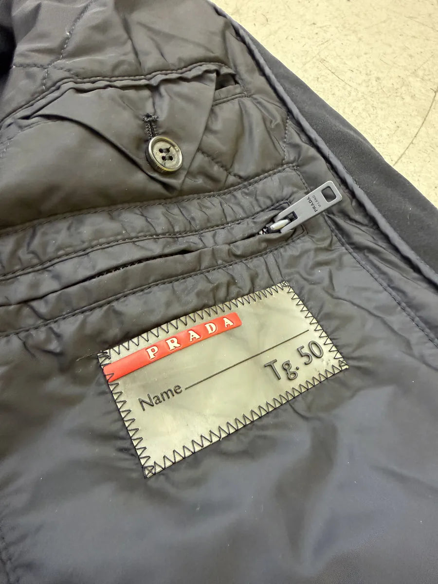 AW2016 Prada Navy Lined Hooded Sport Jacket vodLPCs 12