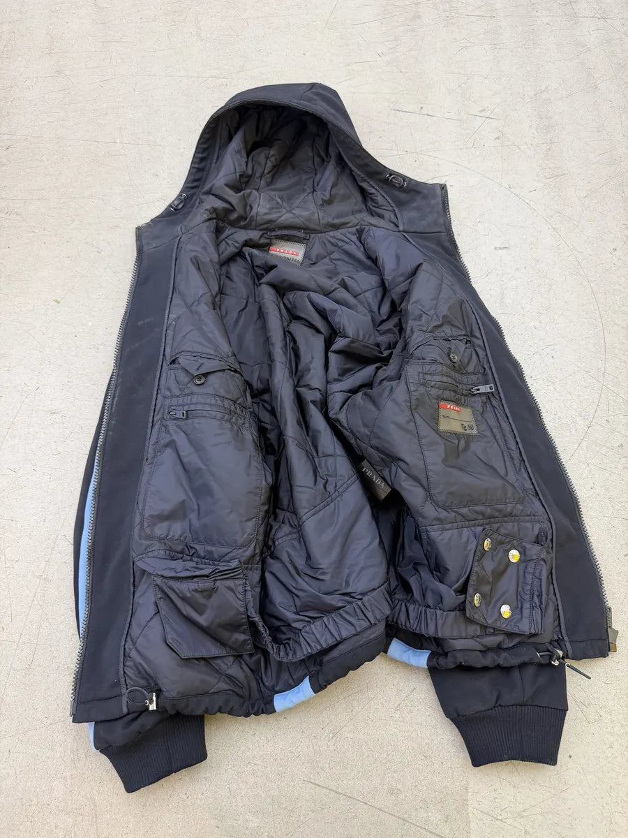 AW2016 Prada Navy Lined Hooded Sport Jacket vodLPCs 8