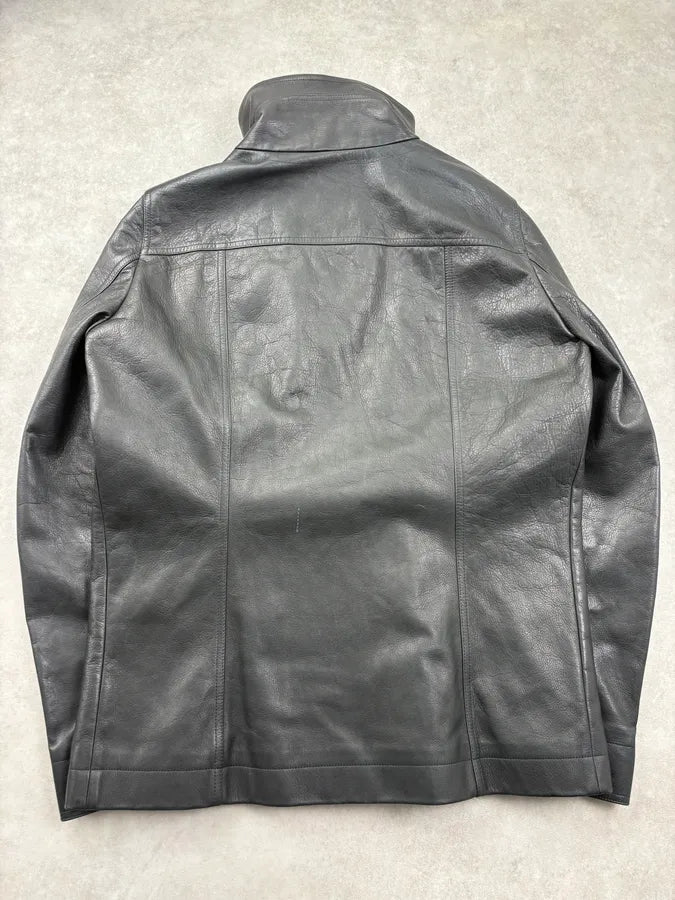 AW2016 Rick Owens Black Avant-Garde Leather Jacket uunsIld 6