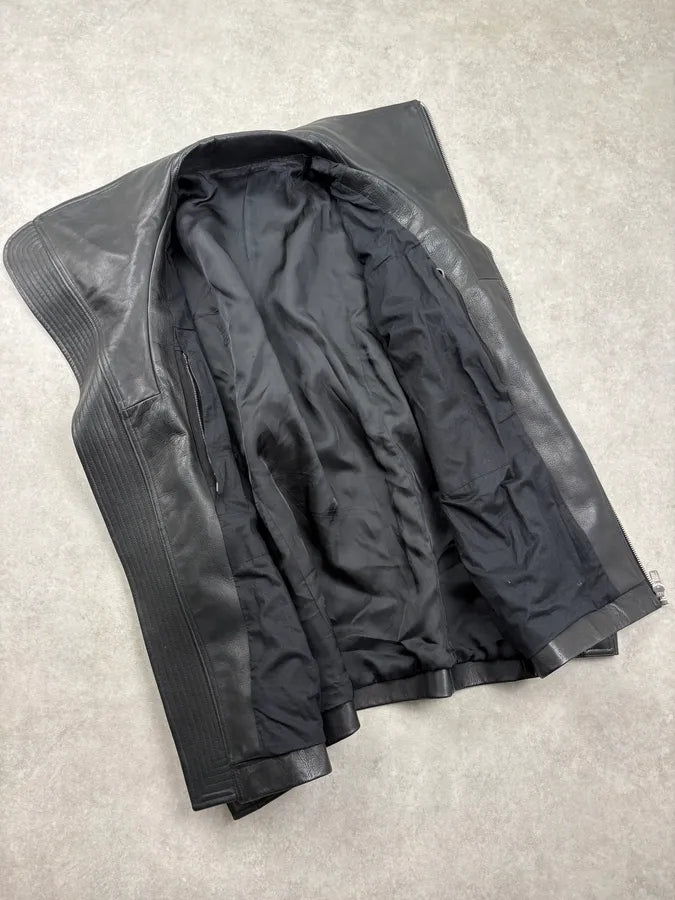 AW2016 Rick Owens Black Avant-Garde Leather Jacket uunsIld 7